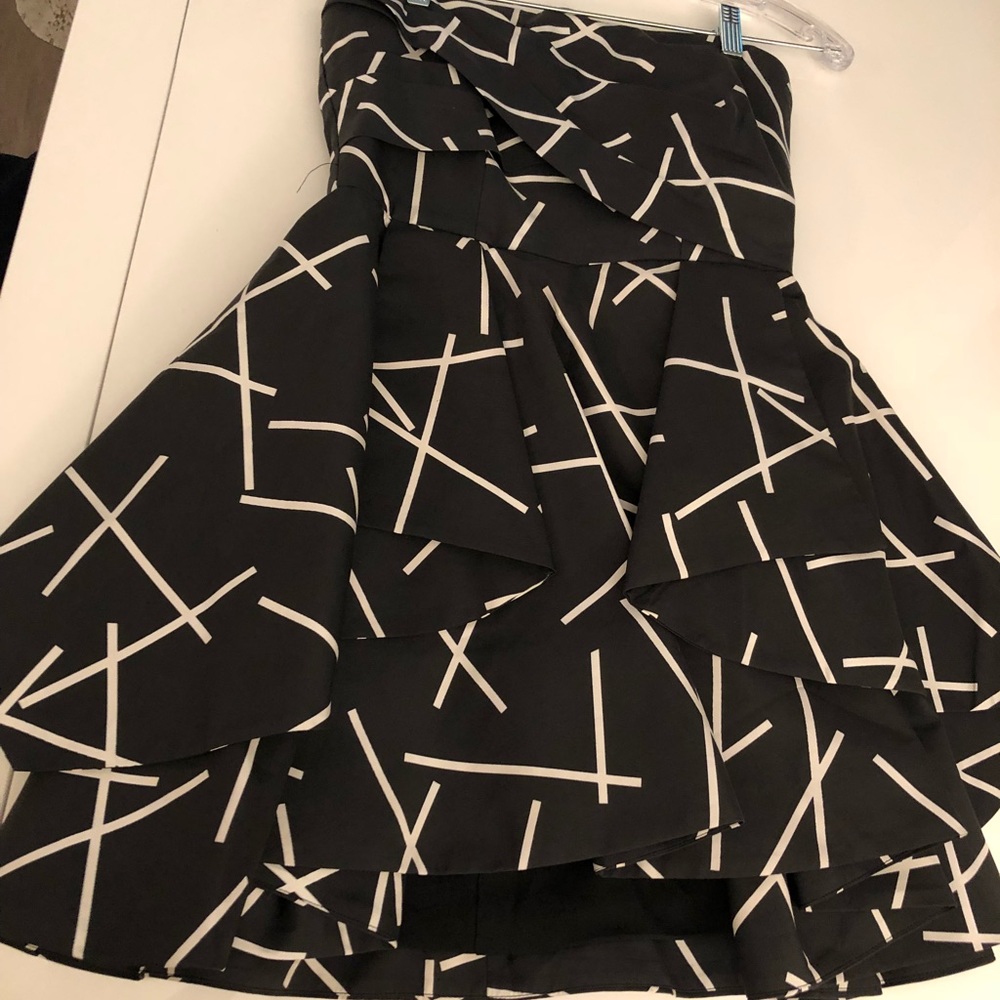 Black and White Layered Evening Dress